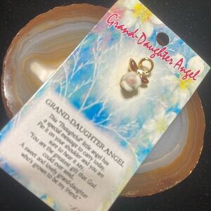 Vtg Grand Daughter Rose Guardian Angel Pin, NOS